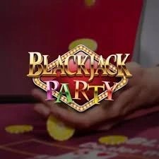 Blackjack Party by Evolution, showcased at myempiregr.com – game logo